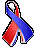 red & blue ribbon